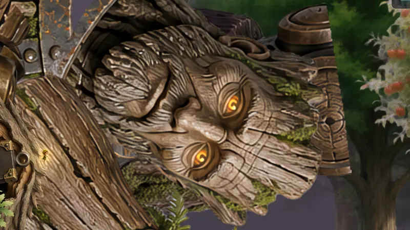 The Moss Oak's great wooden face on its side, his eyes glowing gold again.